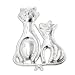 Tails Crossed - Sterling Silver Whimsical Cat and Kitten Artistic Pin Brooch