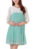 （ワボーズ） Waboats おしゃれ 5分袖 レース マタニティ レディース 産前 産後 妊婦 ママ ワンピース 楽ちんワンピ マタニティー 服 ライトグリーン XXL