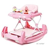 Baby Rocker/Walker with Activity Tray in Pink