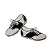ID 0129 Black & White Shoes Patch 50s Dance Embroidered Iron On Applique