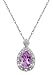 10k White Gold, February Birthstone, Amethyst and Diamond Pear Shaped Pendant