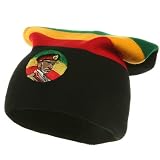 Embroidered Rasta Long Beanie - King Selassie W28S17C