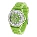 Geneva Platinum CZ Accented Silicone Watch, Small Face