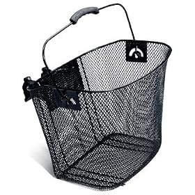 41utA3rDwGL. SL500 AA280  Biria Basket with Bracket Black , Front Quick Release Basket, Removable, Wire Mesh Bicycle basket Express Klick, Black
