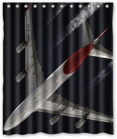 Creative Design Commercial Airplane Waterproof Bathroom Shower Curtain 100% Polyester Fabric ,Bathroom decor 60" x 72" inches