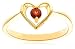 Yellow Gold Overlay Sterling Silver Garnet Heart Ring