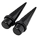 PiercingJ 14G-3/4 Pair air Acrylic Straight Ear Taper Plug Expander Stretching Gauge Kit Starter Black