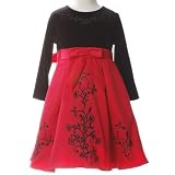Infant Toddler Girls Clothes Christmas RED FLORAL Dress RARE EDITIONS 12M-4T