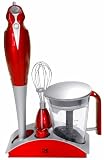 Kalorik CMM-18263, 200-Watt 4-In-1 Combi Stick Mixer, Red/Silver
