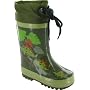 Dinosaur Hunters "Welly" Boys Dinosaur Printed Wellington With Adjustable Toggle - Khaki