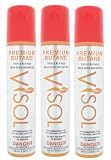 Visol Triple Refined Butane Lighter Refill 3 Can Pack - Made in England