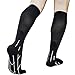 Meister Graduated 20-25mmHg Compression Running Socks for Shin Splints (Pair) - Black - X-Large