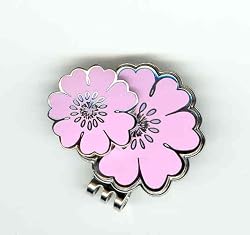 Golf Ball Marker, Magnetic Pink/lavender Ball Marker on Pink/lavender Flower
