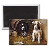 In the Dog House (oil on canvas) by Samuel.. - 3x2 inch Fridge Magnet - large magnetic button - Magnet