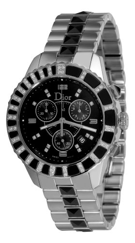 Christian Dior Unisex CD11431EM001 Christal Chronograph Diamond Black Dial Watch Christian Dior Unisex CD11431EM001 Christal Chronograph Diamond Black Dial Watch