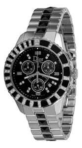 Christian Dior Unisex CD11431EM001 Christal Chronograph Diamond Black Dial Watch