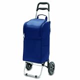Picnic Time Insulated Cart Cooler with Wheeled Trolley, Navy