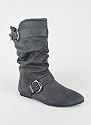 Faux Suede Bootstrap Low Boot