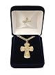 Gold Religious Four-Way Cross Pendant Necklace 24"