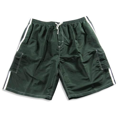 Jon Lauren - Mens Big Bathing Suit, Black, White