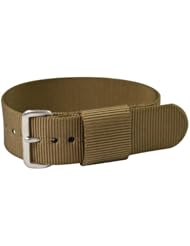 Premium - Nylon Buckle 20mm Solid Desert Tan - Nylon Nato Ballistic Military Watch Band Strap G-10 Fits All Watches!!!