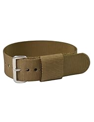 Premium - Nylon Buckle 18mm Solid Desert Tan - Nylon Nato Ballistic Military Watch Band Strap G-10 Fits All Watches!!!