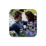 Rubber Square Coaster 4 Pack of Twilight Edward Cullen and Bella Swan in Flowers