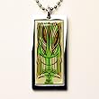 Retro-a-go-go 'TIKI FRED' KEN THE FLATTOP PINSTRIPE TABLET NECKLACE