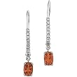 14K White Gold Madeira Citrine and Diamond Earrings