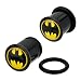 Search : Black Acrylic Batman Logo Single Flare Plug - 2g - Sold as A Pair