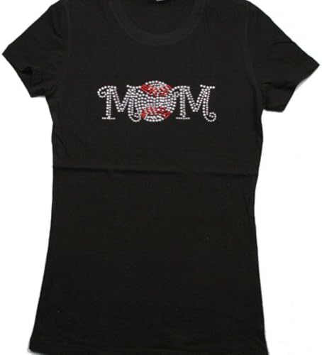Next Level Bling Mom Baseball Shirt - Small - Black
