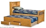 Full Size Captain's Bed with 3 Drawer Trundle Bed White Finish