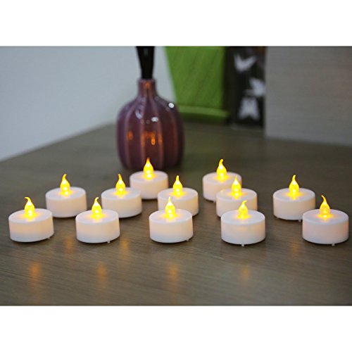 12 piece Set Flickering Flameless Tea Light Candles Battery-Operated LED Pillar Candles, suitable festive Love occasions Weddings Birthdays Christmas parties Centerpieces for your dining table