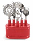 Search : Metrokane VIP 7-Piece Bar Tool Set, Red