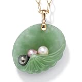PalmBeach Jewelry Jade/Pearl 14k Gold Pendant