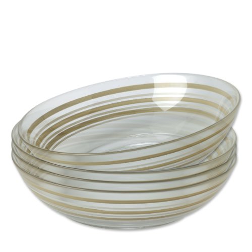 Pfaltzgraff Cappuccino Glass Salad Bowls, Set of 4