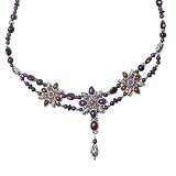 Carolyn Pollack Sterling Silver Flower Berry Gemstone 17 Necklace