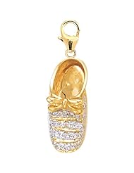 14K Yellow Gold Diamond GirlS Bootie Charm