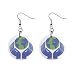 New Earth Day #4 Green Recycle Design Dangle Button Earrings Jewelry 1" Round 14431882
