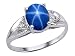 Jewelry : 1.82 cts Lab Created Star Sapphire and Genuine Diamond Ring. Ring. - 14kt White or Yellow Gold