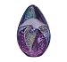 Glass Eye Studio Hand Blown Glass Purple Passion Flower Dichroic Egg