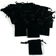 20 Pouches Black Velvet Drawstring Jewelry Bags 2"