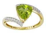 10KT 1.90CT PERIDOT AND DIAMOND ACCENT RING