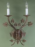 Wall Sconce Two Light Fixture In Oxide Brass Finish - 2 Bulbs