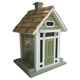 Home Bazaar Bellport Cottage Birdfeeder, Green by 