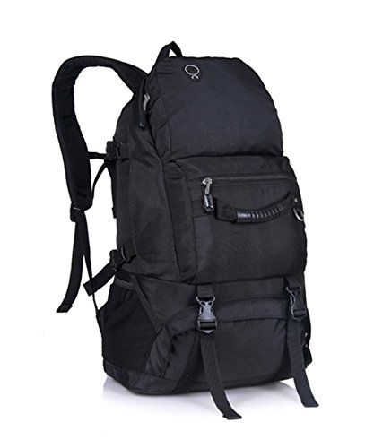 KOSOX 40L Large Lightweight Water Resistant Ripstop Camping Outdoor Backpack/Travel Daypack- Black