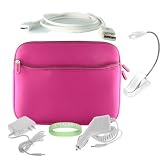 Pink Luxmo Amazon Kindle DX Carrying Sleeve With Extra Pocket + White Rapid Kindle DX Car Charger + White Kindle DX Wall Charger + White Amazon Kindle Data Cable + White Ebook Reader LED Light + Live*Laugh*Love Wrist Band!!! (Kindle DX Not Included)