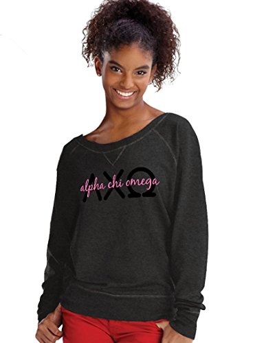 Alpha Chi Omega (AXO) | Licensed Greek Ladies' Wide Neck Fleece Sweatshirt