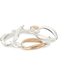 1AR by UnoAerre Fine Silver and 18KT Rose Gold Plated Oval Electroform Bracelet