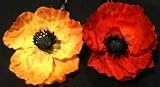 Tanday (Red/Orange/Yellow) California Poppy Hair Clip (1 Pair) .